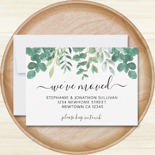 Cartão De Notas Greenery do Orçamento Mudamos o lançamento