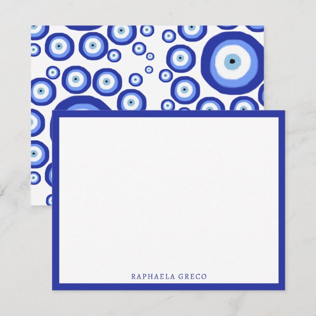 Cartão De Notas Grego - Símbolo de Boa Sorte - Padrão (Frente/Verso)