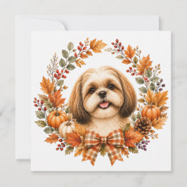 Cartão De Notas Grinalda de Outono do Shih Tzu