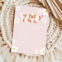 Groovy Retro Daisy Girls primeiro aniversario Triv