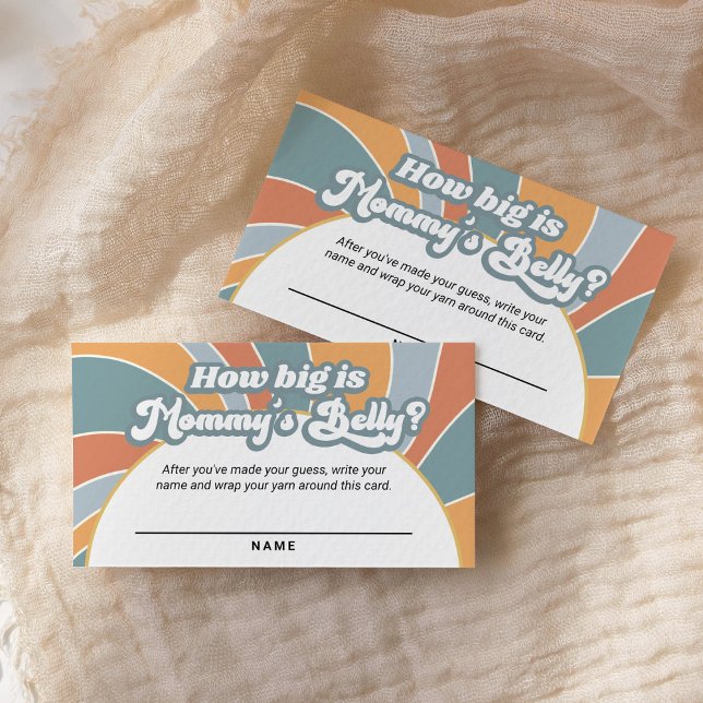 Cartão De Notas Groovy Retro Quão Grande É A Mamãe Belly (Criador carregado)