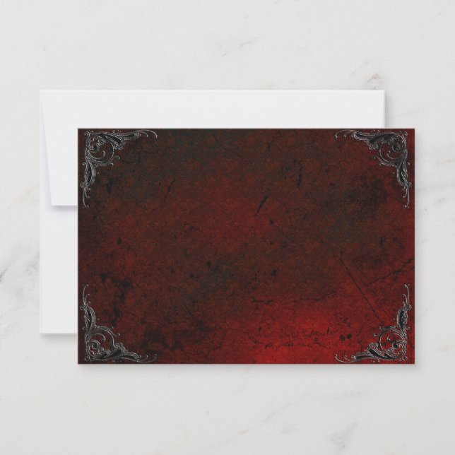 Cartão De Notas Grunge Rosa Damask Gothic Note Card (Frente)