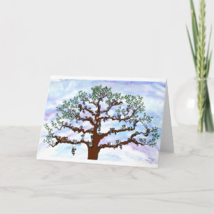 Cartão De Notas Guaxinins em uma árvore