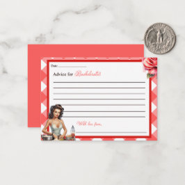 Cartão De Notas Guia de Bachelorette Pinup Rosa para Placa Bride
