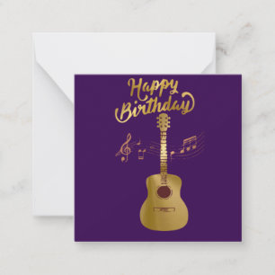 Cartão De Notas Guitar Feliz Aniversário