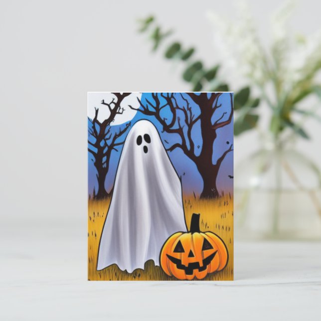 Cartão De Notas Halloween Ghost (Em pé/Frente)