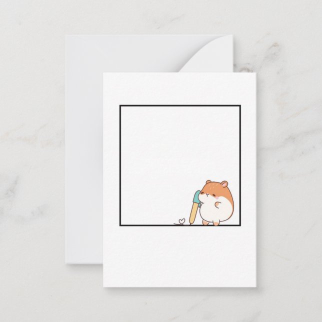 Cartão De Notas Hamster, tema de hamster fofo (Frente)