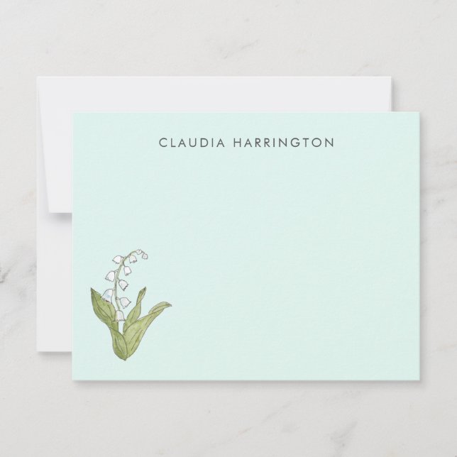 Cartão De Notas Hand-Illustrated Lily of the Valley Spring Floral (Frente)