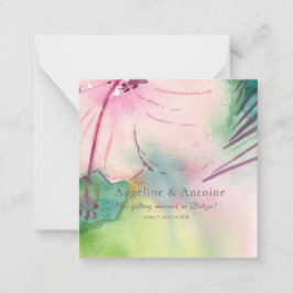 Cartão De Notas Handpainted watercolour Belizean hibiscus