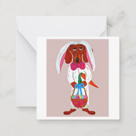 Cartão De Notas Happy Easter Dachshund Easter Bunny card