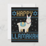 Cartão De Notas Happy Lamakah Funny Judeu Hanukkah Lama Gift<br><div class="desc">chanukah, Lamakah, hanukkah, dreidel, jedesejo, feio, suéter, lama, natal, tricotado</div>