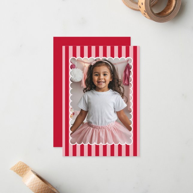 Cartão De Notas Happy Valentine's Day Custom Photograph Modern (Frente/Verso In Situ)