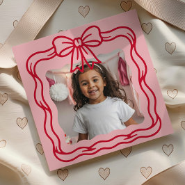 Cartão De Notas Happy Valentine's Day Custom Photograph Wavy Bow