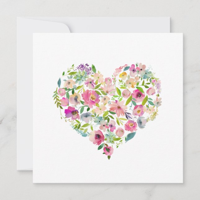 Cartão De Notas Happy Valentines Day xoxo Pink Floral Heart Art (Frente)