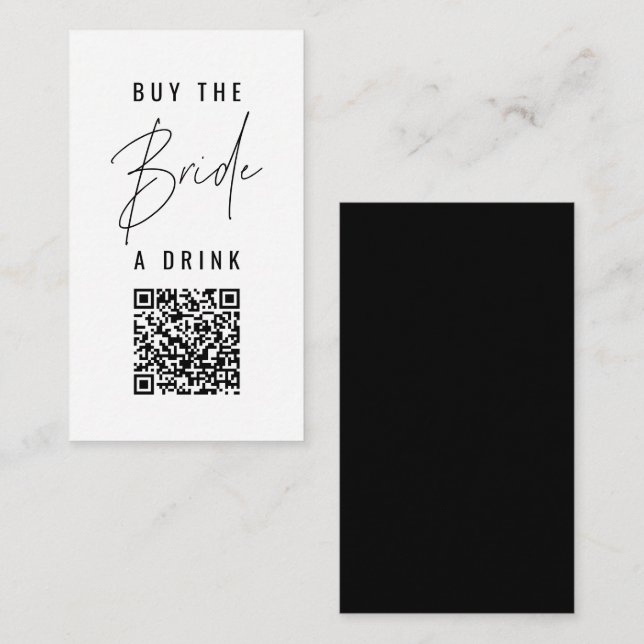 Cartão De Notas HARLOW Modern Bold Comprar noivo uma bebida Código (Frente/Verso)