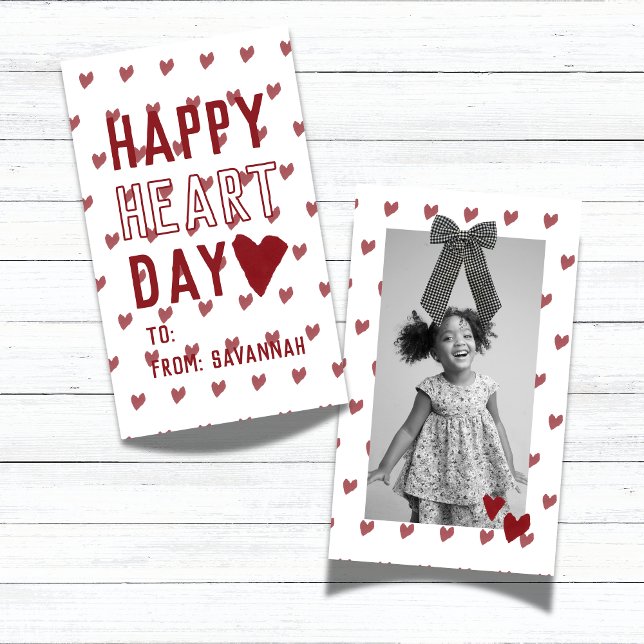 Cartão De Notas Heart Day Gingham Bow Valentines Classroom Card (Heart Day Gingham Bow Valentines Classroom Card)