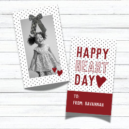 Cartão De Notas Heart Day Polka Dot Valentines Classroom Card