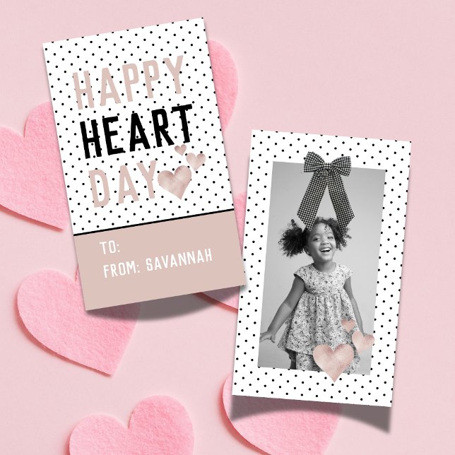 Cartão De Notas Heart Day Rose Gold Valentines Classroom Card (Heart Day Rose Gold Valentines Classroom Card)