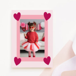 Cartão De Notas Heart Frame Kid Photo Valentine Card, Child School