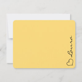 Cartão De Notas Heart Your Name Script Custom Gift Note Card