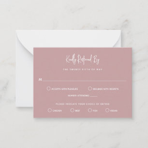 Cartão De Notas Heather Elegant Dusty Rosa Minimal Casamento Moder