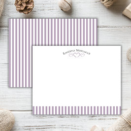 Cartão De Notas Heather Modern Open Hearts Striped Note Card