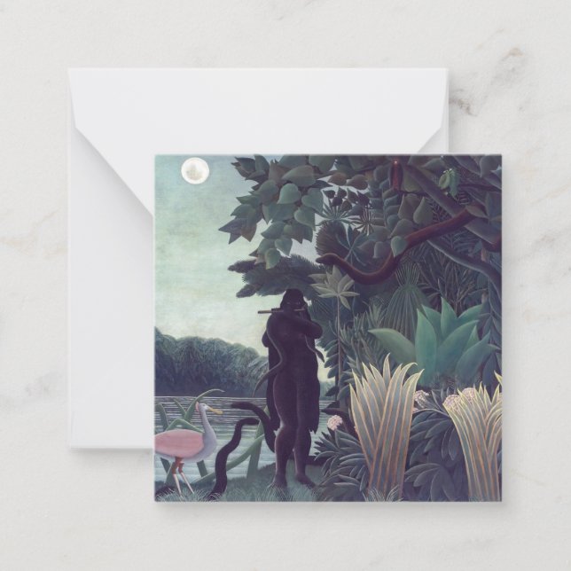 Cartão De Notas Henri Rousseau - A Cobra Charmer (Frente)