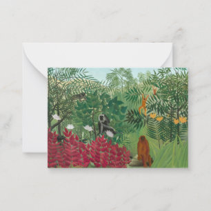 Cartão De Notas Henri Rousseau - Floresta Tropical com Macacos