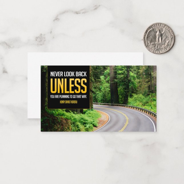 Cartão De Notas Henry David Thoreau Citação Inspiracional "Voltar" (Frente/Verso In Situ)