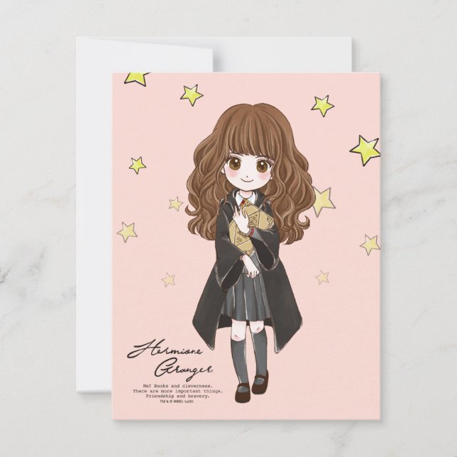 Cartão De Notas Hermione Granger Watercolor (Frente)