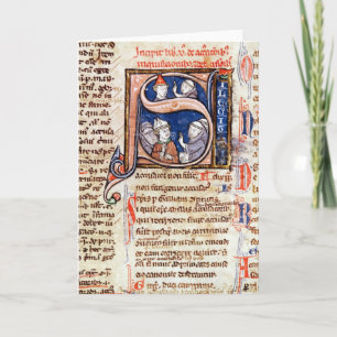 Cartão De Notas Historiated initial 'S' depicting Pope Gregory