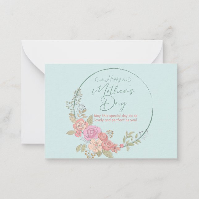 Cartão De Notas Homenageando a Mamãe no Dia Dela (Frente)