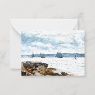 Cartão De Notas Homer - Barcos à vela em Gloucester, pintura de 18