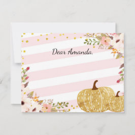 Cartão De Notas Horário de Pumpkin Dourado Cor-de-rosa Guia da Pla