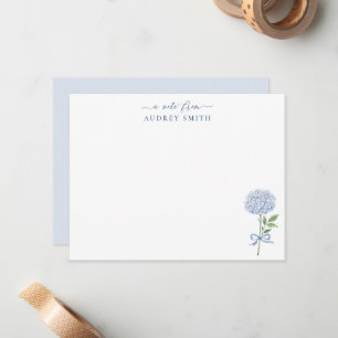 Cartão De Notas Hortênsia Azul Personalizada Azul