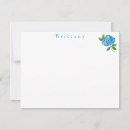 Cartão De Notas Hortênsia Floral Aquarela 