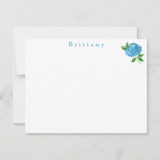 Cartão De Notas Hortênsia Floral Aquarela 