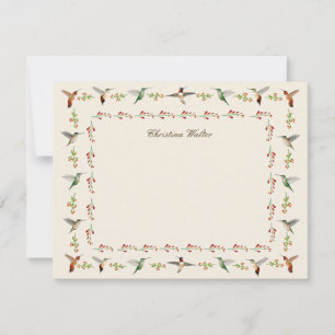 Cartão De Notas Hummingbird Personalizado