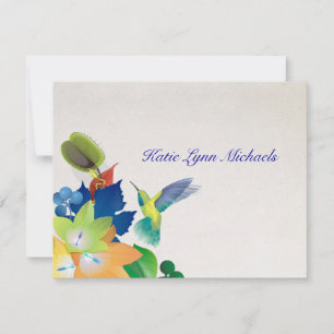 Cartão De Notas Hummingbird Personalizado Notecard