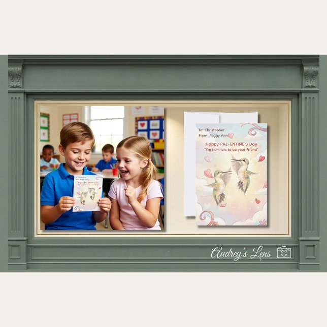 Cartão De Notas Hummingbird Valentines Day Classroom (Criador carregado)