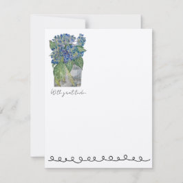Cartão De Notas Hydrangeas in Water Flat Notecards (10)