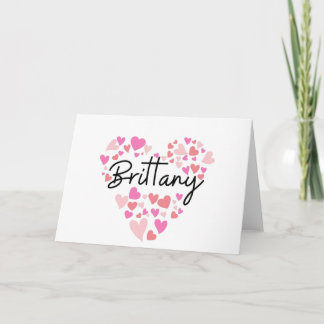 Cartão De Notas I love Brittany - hearts for Brittany