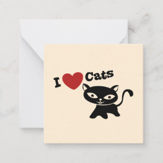 Cartão De Notas I Love Cat