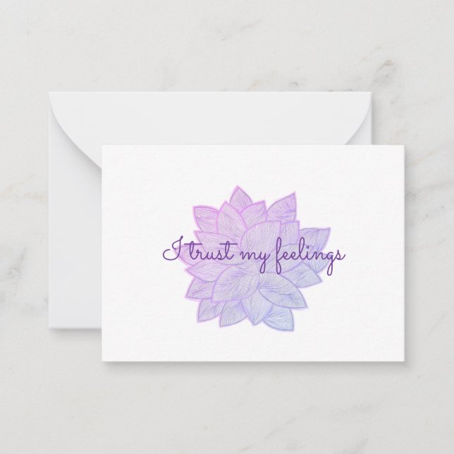 Cartão De Notas I trust my feelings: Hand-Drawn Floral Affirmation (Frente)