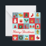 Cartão De Notas Ícones agradáveis do Natal Retron Winter<br><div class="desc">Cartões de natal Feliz Natal Retro Inverno Ícones de Natal Feriados Cartões de Nota As Cartões exibem o texto "Feliz Natal" na tipografia vermelha moderna, destacada com ícones de Natal como rena, árvore, estocagem, sinos, boneco de neve, presente, coroa, sagrada, cana doce, pão de gengibre, anjo e muito mais. O...</div>
