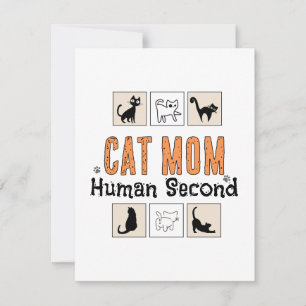 Cartão De Notas Identidade de Mãe de Gato Humano em Segundo Lugar 