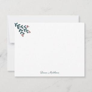 Cartão De Notas Ilustração de Bagas Modernas Natal Elegante