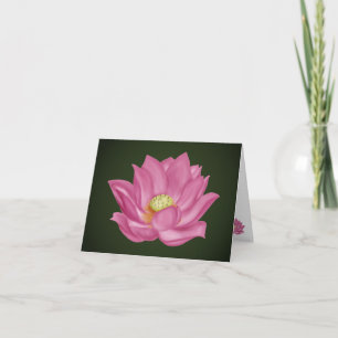 Cartão De Notas Ilustração do Flor de Lotus Rosa