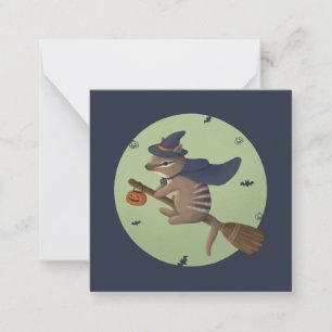 Cartão De Notas Ilustração do Halloween: Número do Assistente
