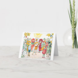 Cartão De Notas Ilustração Vintage Little Lassie por Elsa Beskow